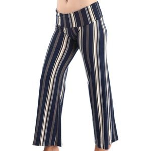 Navy & Mustard Stripe Palazzo Pants